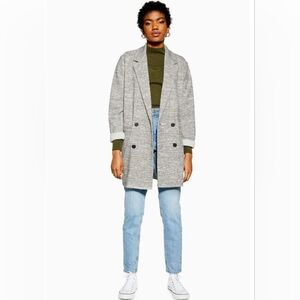 TOPSHOP Longline Double-Breasted Blazer | Jacket. Women's Size 6  (Oversized)